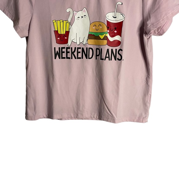 Weekend Edition Women's Soft Pink Cozy Short Sleeve Pajama T-Shirt - Picture 4 of 6